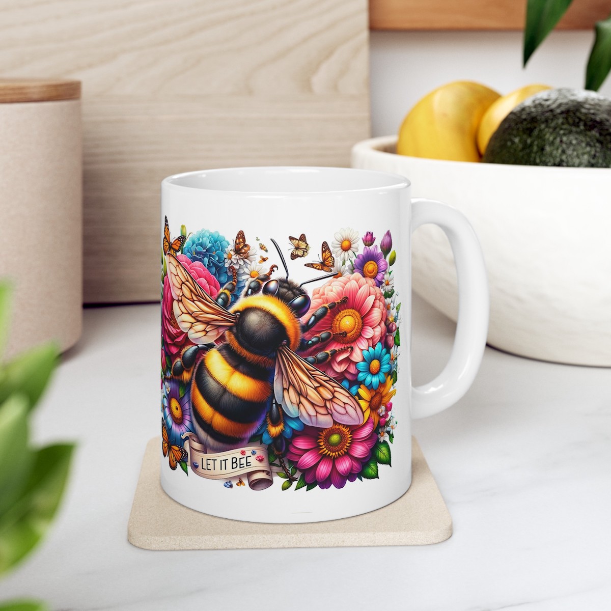 let it bee taza de ceramica con abeja