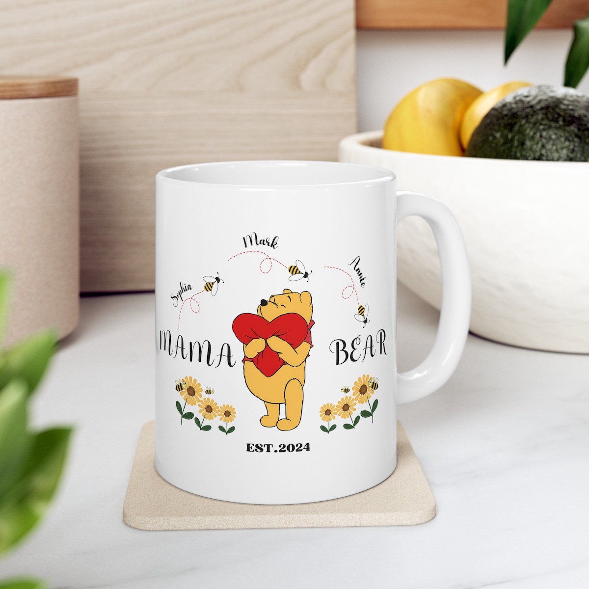 winnie the pooh taza para mamas, taza para el día de la madre