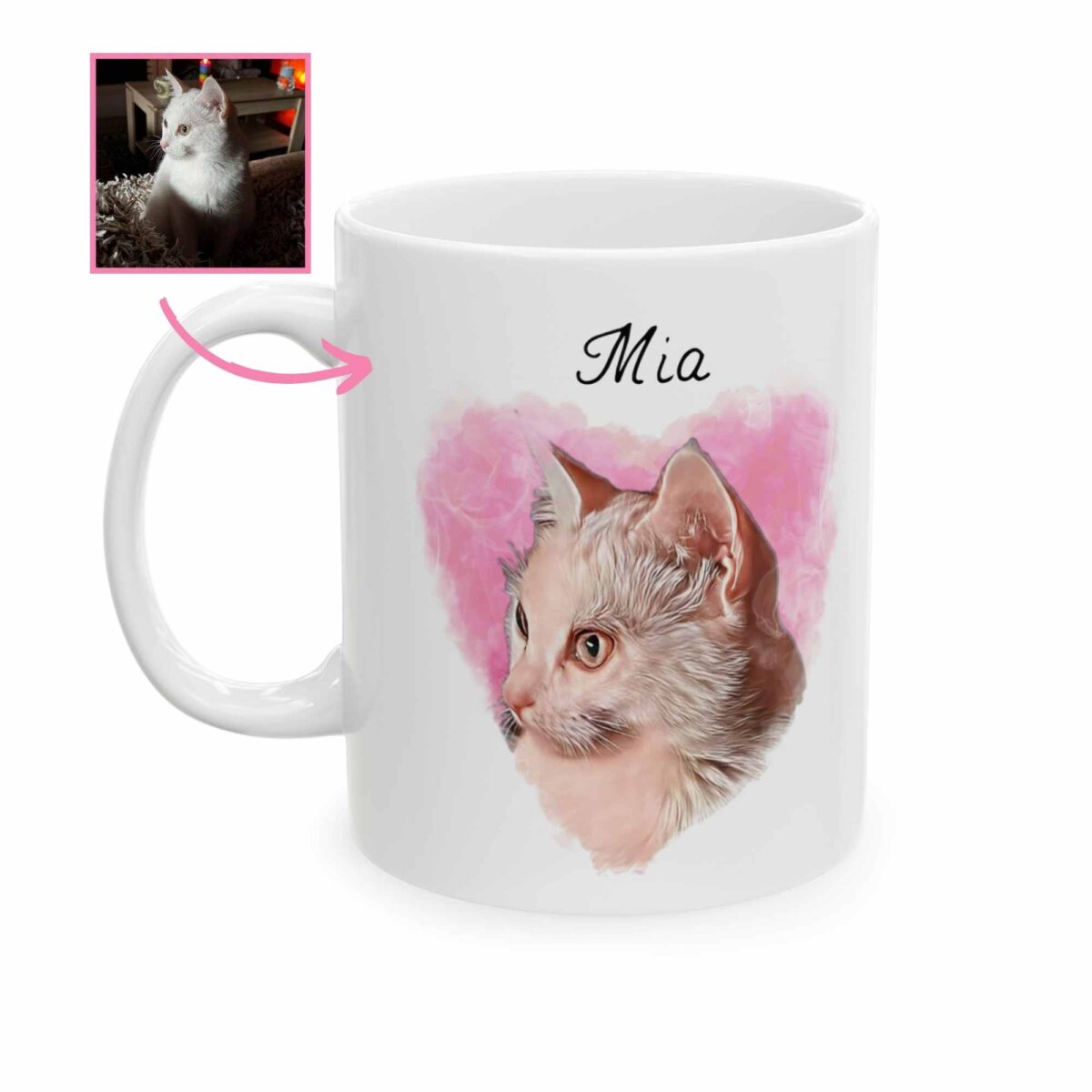 taza gato personalizada con nombre