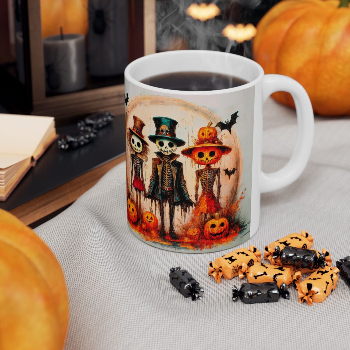 Taza halloween personajes espeluznantes