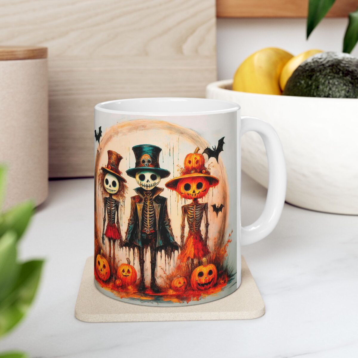 Taza halloween personajes espeluznantes