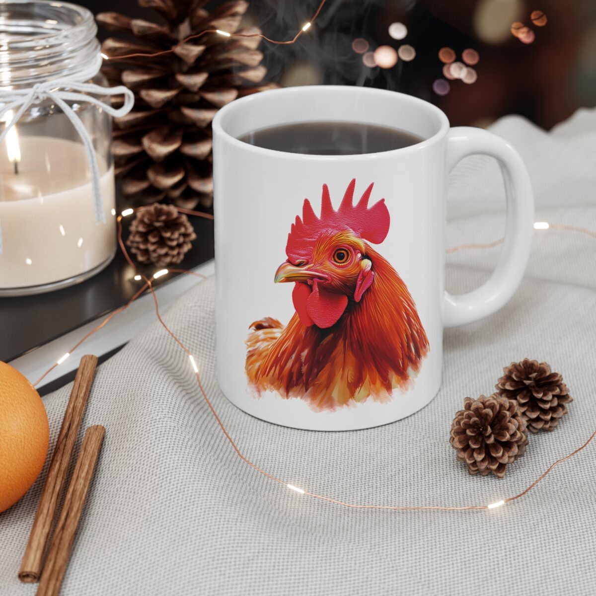 Taza realista de gallina