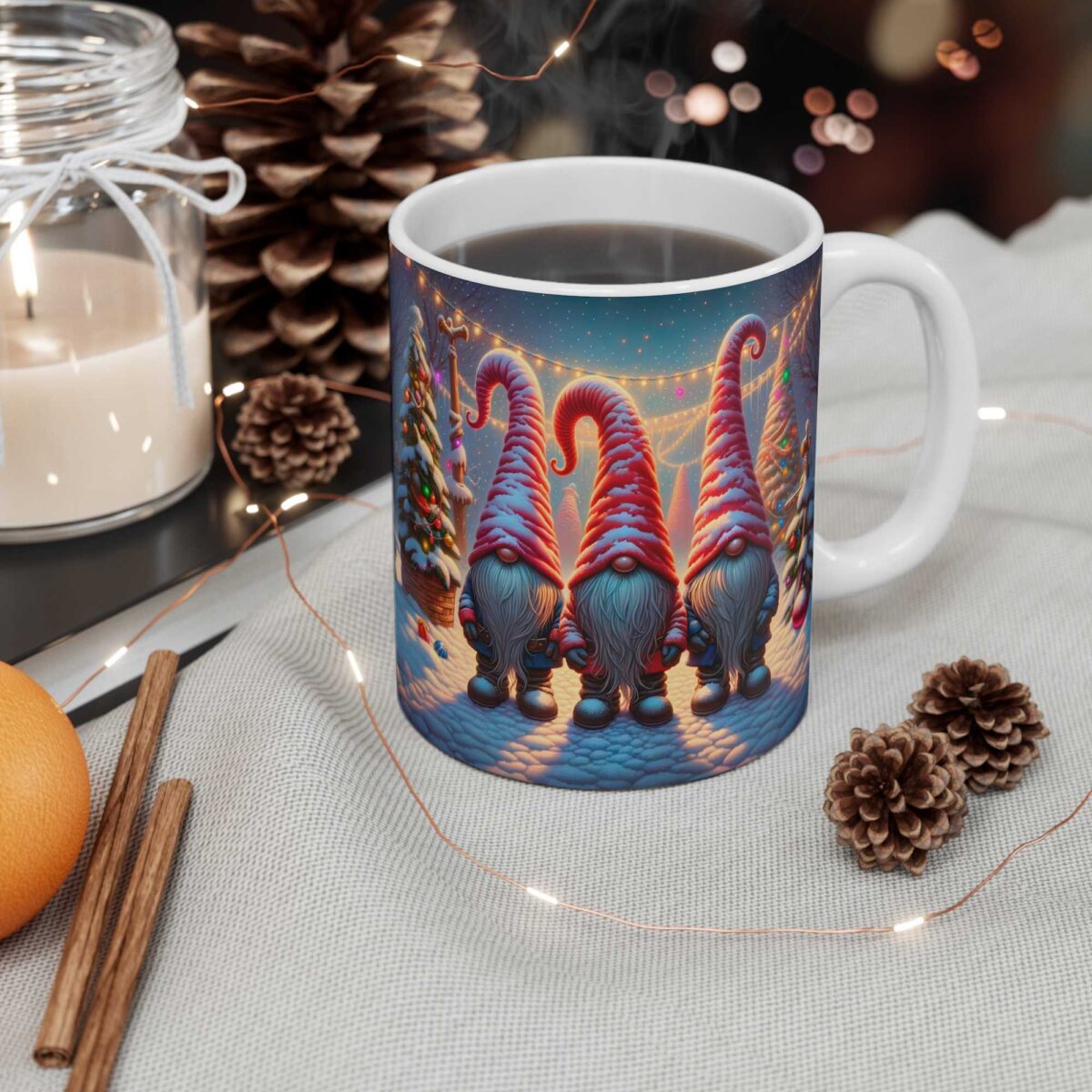 Taza con Gnomos Navideños 11 oz