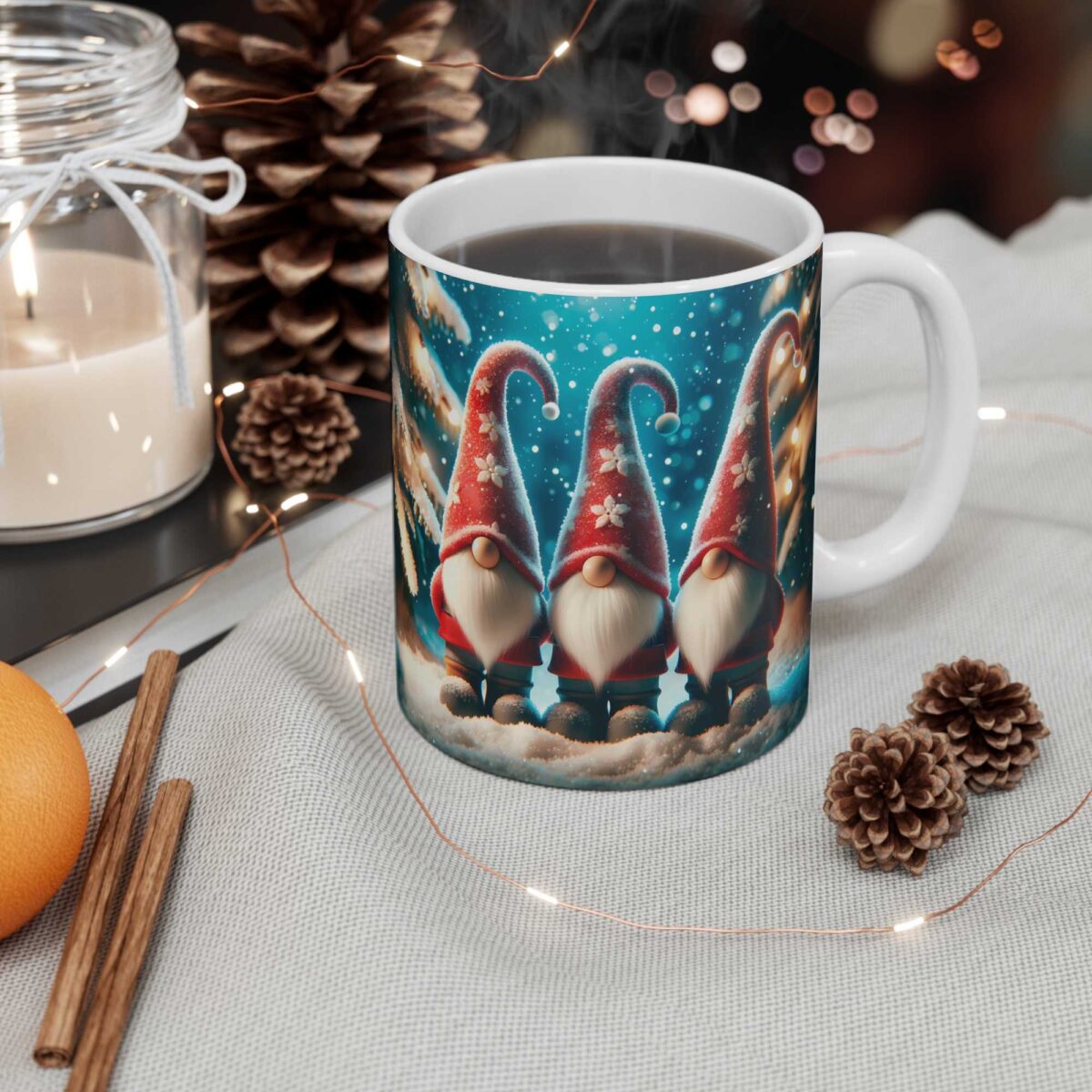 Taza con Gnomos Navideños 11 oz