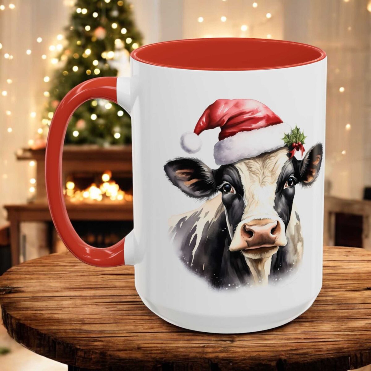 Christmas cow mug